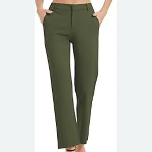 Vineyard Women Vines Golf Pants Size 14 Performance Stretch Green Preppy
